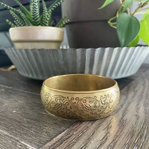 Brass boho bangle bracelet